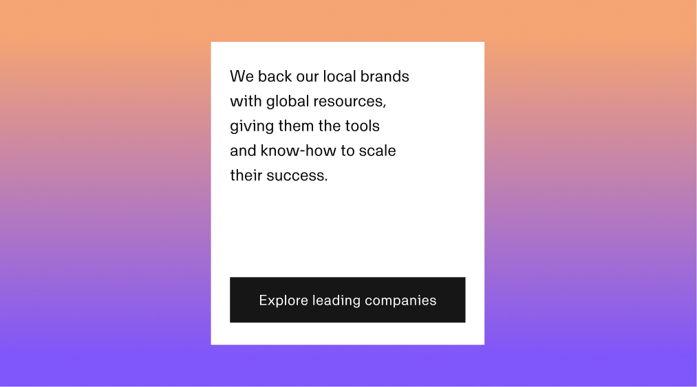 Gradient banner with text and button