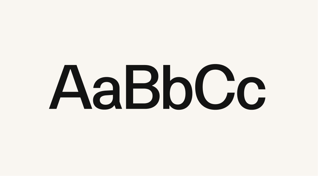 Alphabet sample in serif typeface
