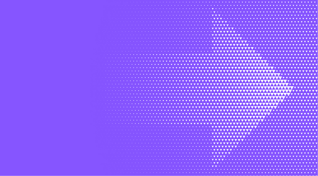 Purple dot pattern forming arrow on purple background