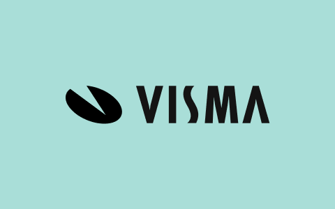 Visma logo monochrome black on mint blue background